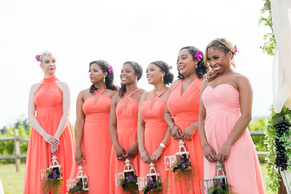 Bridesmaids see bride entrance