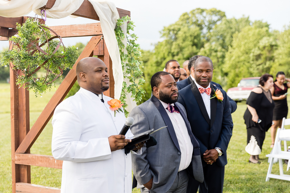 Groom sees bride entrance