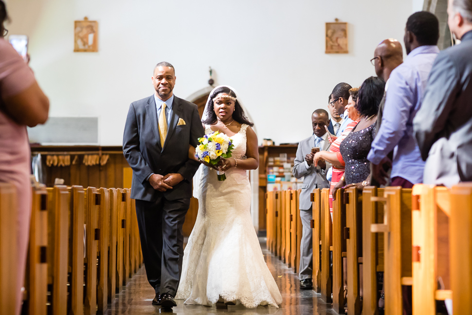 Bride coming down the aisle