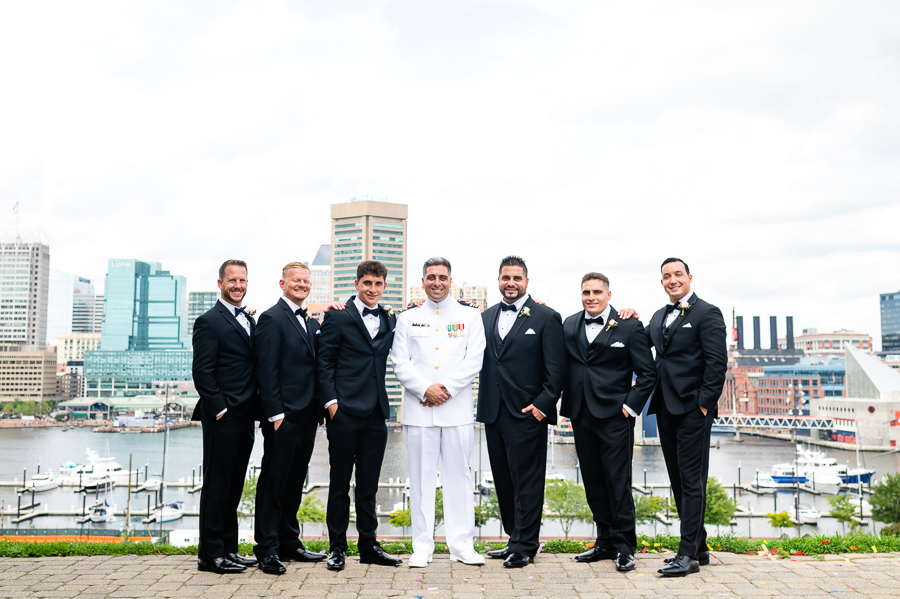 groomsmen at federal hill park