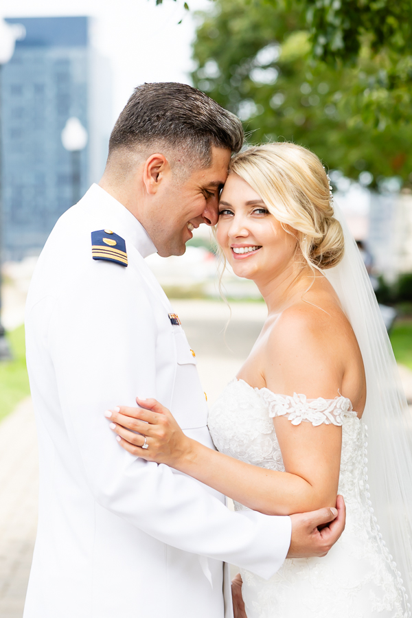 bride and groom portraits at federal hill park