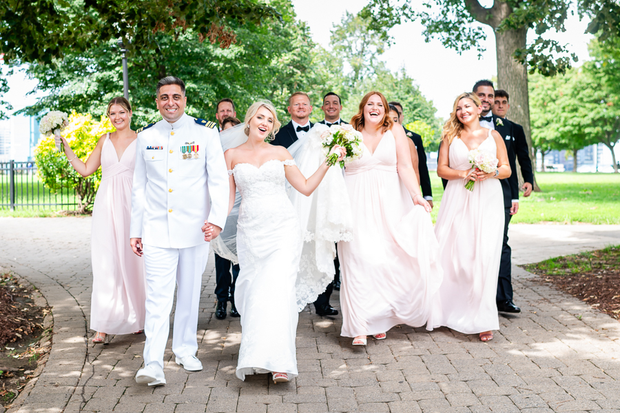 bridal party at federal hill park