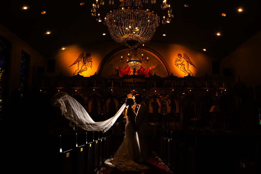 wedding portrait at St. Nicholas Greek Orthodox Church
