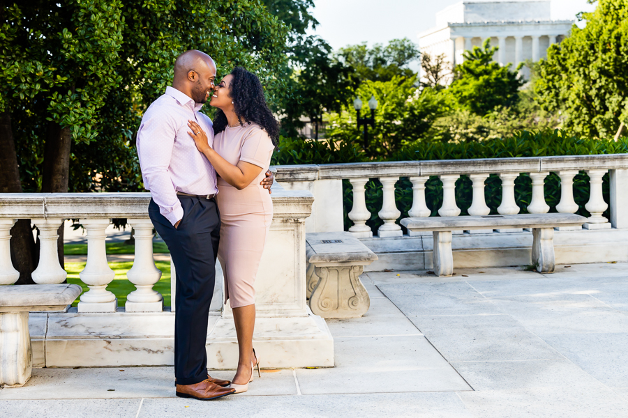 Tender embrace of M and  B at the National Mall - A DC Love Story.