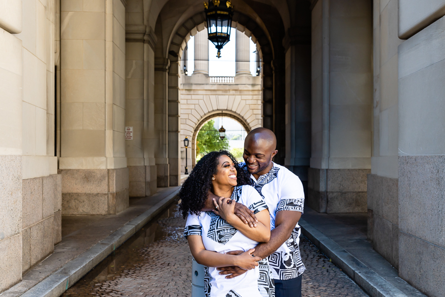 M and B in traditional Cameroonian outfits - A DC Love Story.