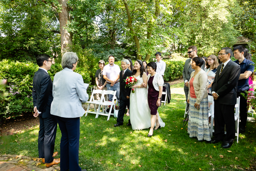 Bride walking down the aisle at Tudor Place DC