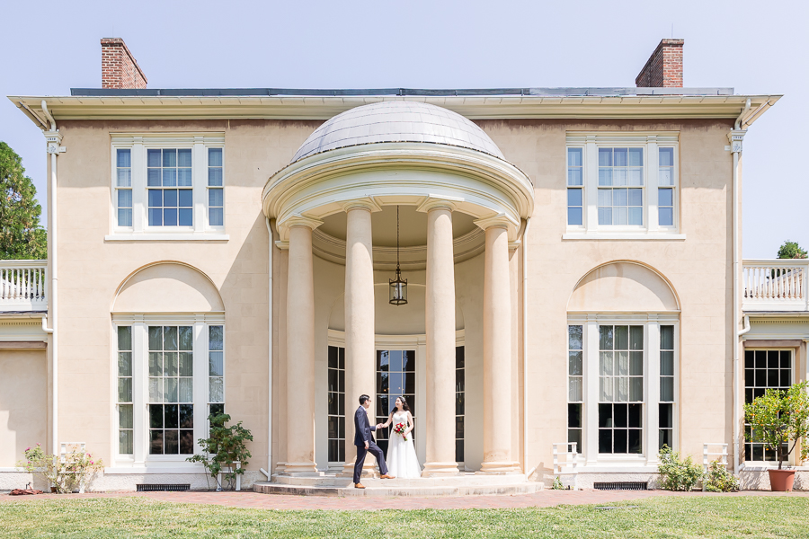 bride and groom post wedding portraits tudor place dc