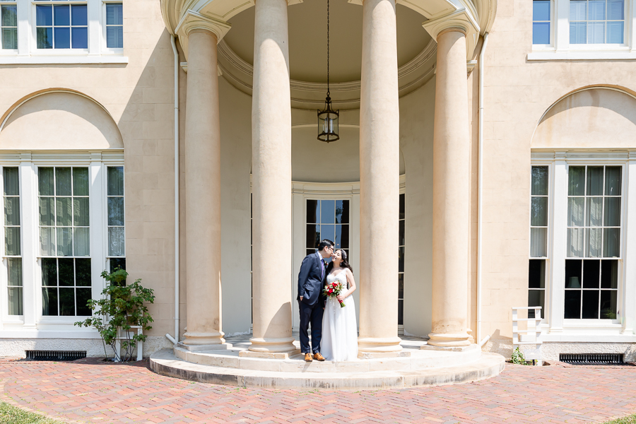 bride and groom post wedding portraits tudor place dc