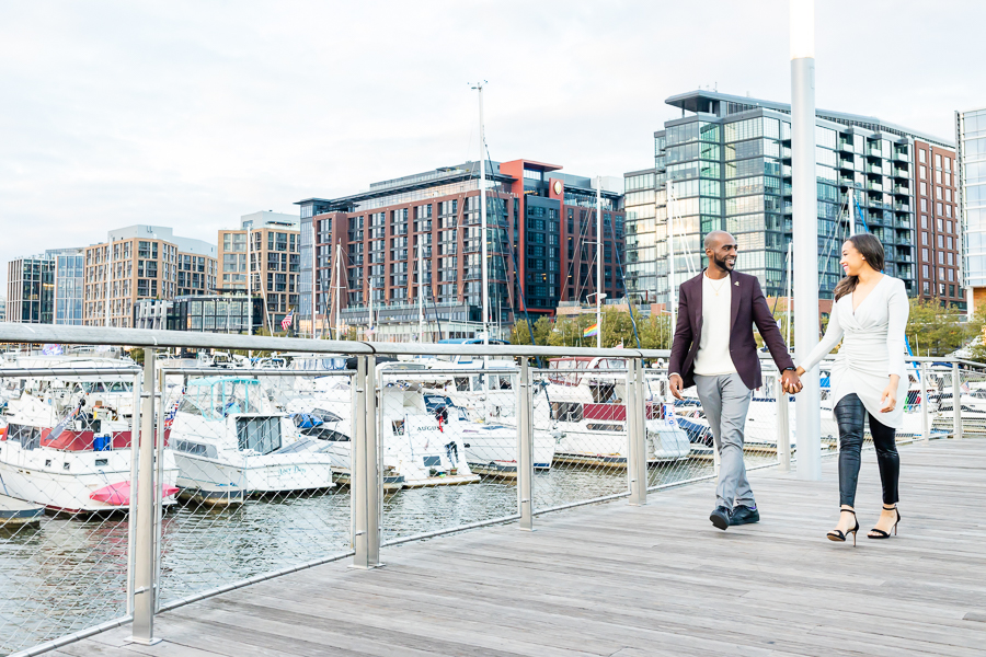 Romantic walk along The Wharf captured during the Stunning DC Surprise Proposal.