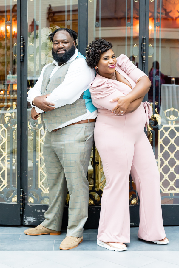 casual couple portraits during the reception