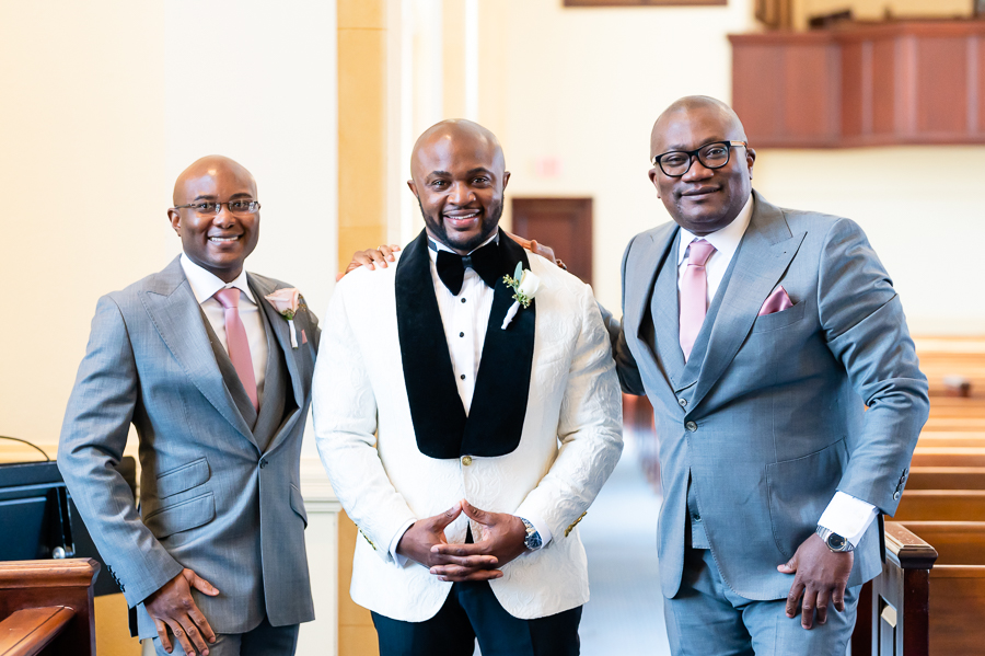 groomsmen portrait at the church