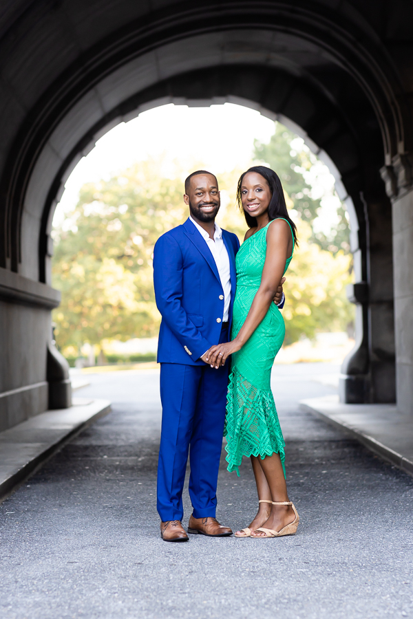 Elegant pose in front of the Library of Congress.