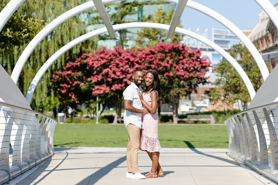 Romantic portrait during Navy Yard Waterfront engagement session