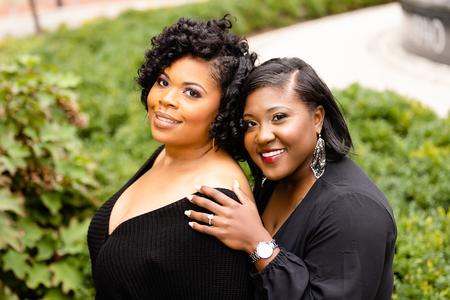 Romantic LGBTQ engagement session at Baltimore Inner Harbor