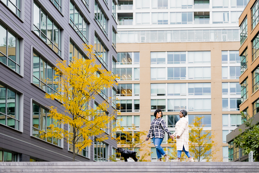 Romantic LGBTQ engagement session at Baltimore Inner Harbor