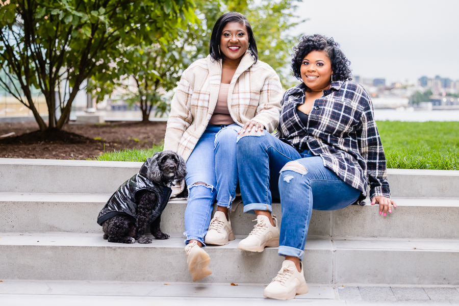 Romantic LGBTQ engagement session at Baltimore Inner Harbor