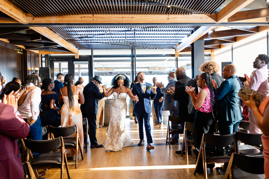 bride and groom recessional 