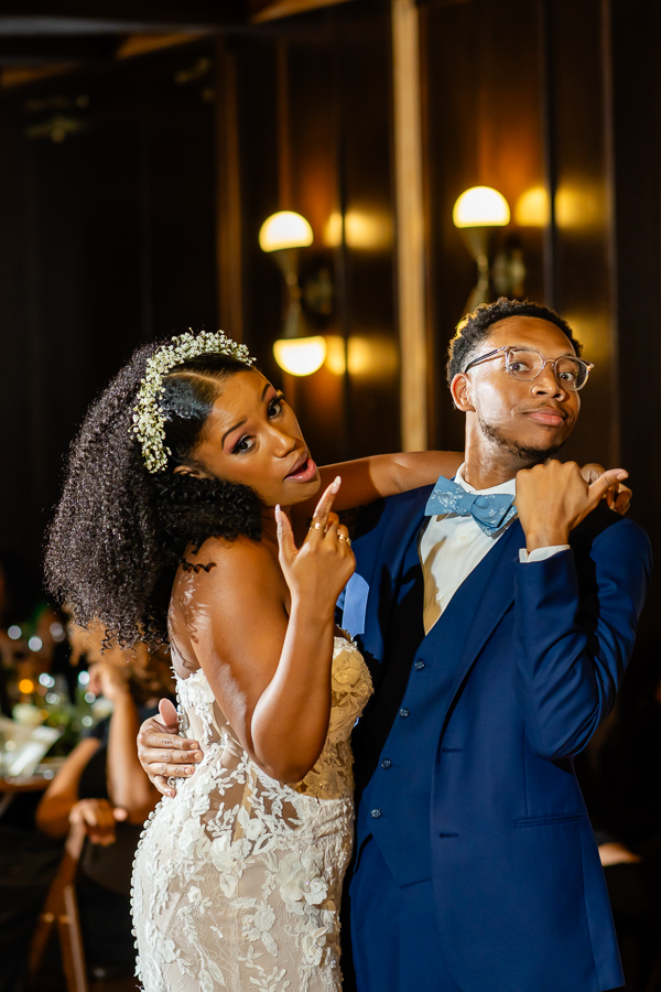 bride and groom share a first dance