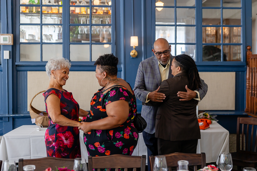 guests arriving to the wedding reception