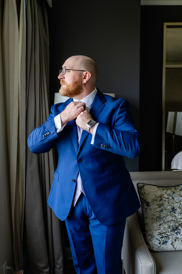 groom getting ready Ritz Tysons wedding
