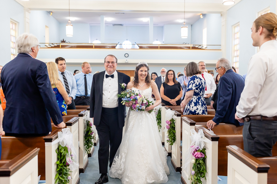 bride walking down aisle church McLean Virginia