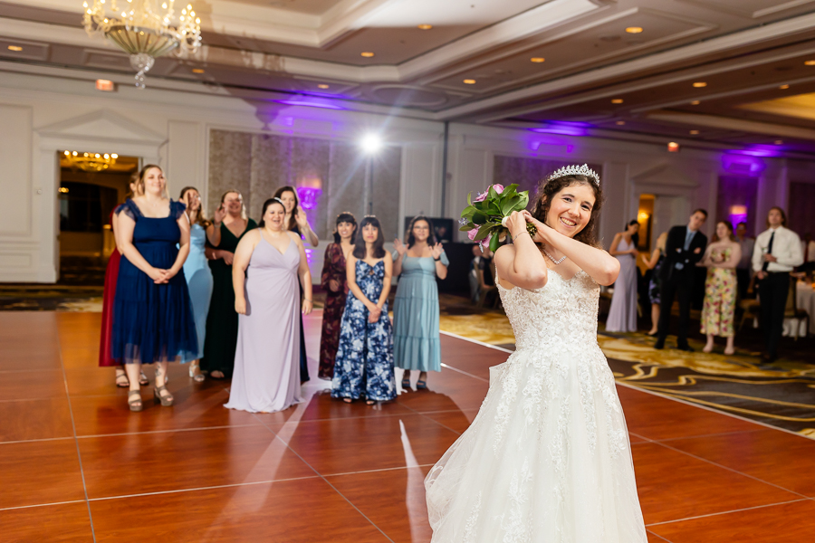 bouquet toss wedding Ritz Tysons
